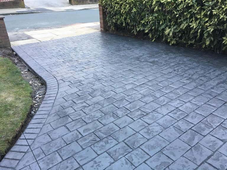 Patterned Concrete Driveway - grey