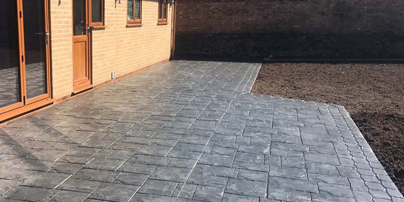 Impressed Concrete patios in a wide choice of patterns and colours.